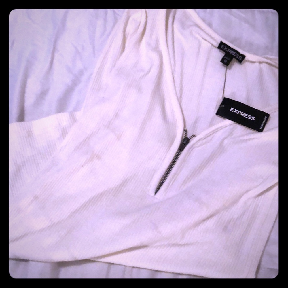 Cream zip up top
